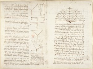 अरुंडेल 263, f.5v, f.10v यांत्रिकी पर नोट्स और आरेख द्वारा लियोनार्डो दा विंची