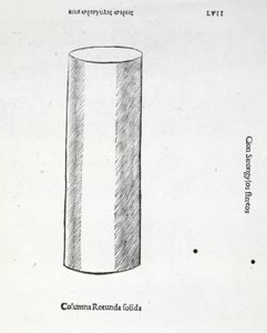 ठोस रोटंड कॉलम, मूल रूप से पब से लुका पसिओली (c.1445-1517) द्वारा &39;डिविना प्रोपोर्टियोन&39; का चित्रण। वेनिस, 1509 द्वारा लियोनार्डो दा विंची