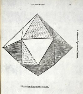 Hexaedron लुका पसिओली (c.1445-1517) द्वारा एक &39;दिव्य अनुपात&39; से पूरी तरह से हटा लिया, मूल रूप से पब। वेनिस 1509 द्वारा लियोनार्डो दा विंची