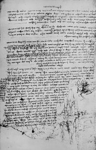 लैंडस्केप के रेखाचित्रों के साथ पृष्ठ का पृष्ठ, c1480 1945 द्वारा लियोनार्डो दा विंची