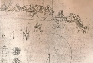 `द लास्ट सपर` की पेंटिंग के लिए प्रारंभिक स्केच, c1494-c1499 1883 द्वारा लियोनार्डो दा विंची