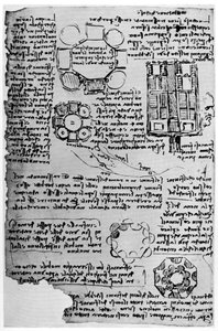 रोमोरंटिन कैसल के लिए स्केच, 1517-1518 1954। द्वारा लियोनार्डो दा विंची