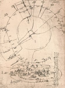 मिलान का स्केच मानचित्र, c1472-c1519 1883 द्वारा लियोनार्डो दा विंची