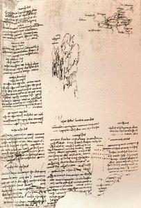 आर्मेनिया में एक चोटी का स्केच, और आर्मेनिया का एक स्केच मैप, c1472-c1519 1883 द्वारा लियोनार्डो दा विंची