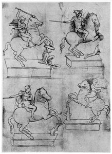 Sforza स्मारक के लिए अध्ययन, c1488-1493 1954। द्वारा लियोनार्डो दा विंची
