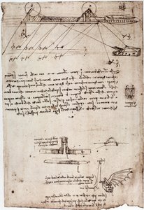लियोनार्ड डी विंची (लियोनार्डो दा विंची) (1452 - 1519) द्वारा एक समुद्री ड्रेज के लिए अध्ययन। कलम और स्याही से चित्र बनाना। द्वारा लियोनार्डो दा विंची
