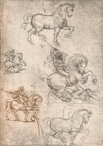 Sforza स्मारक के लिए अध्ययन, c1482-c1499 1883 द्वारा लियोनार्डो दा विंची