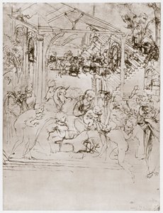 किंग्स का आराधना, c1480 द्वारा लियोनार्डो दा विंची