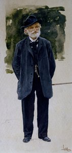 Giuseppe Verdi का पोर्ट्रेट (कागज पर पानी के रंग का) द्वारा लियोपोल्डो मेटलिकोवित्ज़