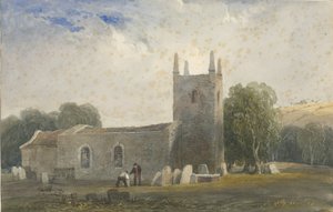 बटरटन चर्च: वाटर कलर पेंटिंग, एन डी [c1830-1840] द्वारा लुईस जॉन वुड