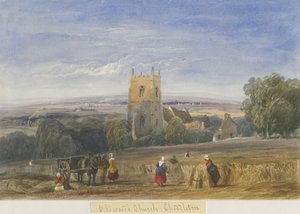 चेडलटन चर्च: वाटर कलर पेंटिंग, एनडी [c1830-1840]