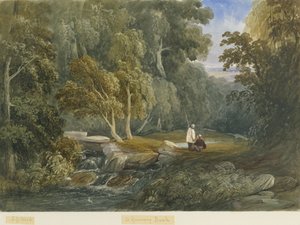 ग्रीनवे बैंक: वाटर कलर पेंटिंग, nd [c1830-1840] द्वारा लुईस जॉन वुड