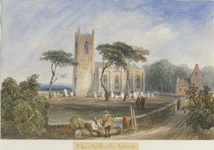 इप्सटोन्स चर्च: वाटर कलर पेंटिंग, एन डी [c1830-1840] द्वारा लुईस जॉन वुड