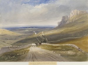 लीक - सड़क पर चट्टानें चमकती हैं: पानी के रंग की पेंटिंग, nd [c1830-1840]