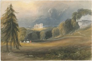 वॉटनन लॉज: वाटर कलर पेंटिंग, एनडी [c1830-1840] द्वारा लुईस जॉन वुड