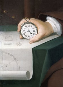 जॉन हैरिसन अपने समुद्री कालक्रम के साथ, c 1767 द्वारा अज्ञात अज्ञात