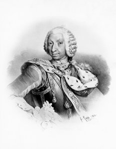 सेवॉय (1701-1773) के चार्ल्स इमैनुएल III का पोर्ट्रेट, 1730 से सार्डिनिया के राजा, फ्रांसेस्को गोनिन (1808-1889) द्वारा ड्राइंग के बाद उत्कीर्णन द्वारा अज्ञात अज्ञात