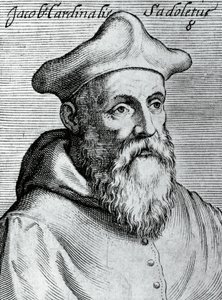 जैकोपो सैडोलेटो (1477-1547), इतालवी मानवतावादी, कैथोलिक बिशप और कार्डिनल का पोर्ट्रेट, क्लॉडियस पर्नेटस द्वारा सभी गुणों और विज्ञान के सबसे शानदार और सबसे प्रसिद्ध प्रतीकों से उत्कीर्णन द्वारा अज्ञात अज्ञात