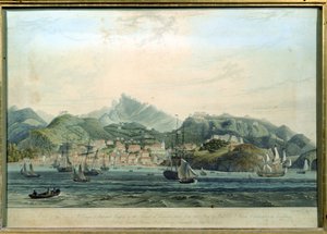 विलियम डैनियल 1769-1837, c.1810 उत्कीर्णन द्वारा ग्रेनाडा द्वीप पर सेंट जॉर्ज और रिचमंड हाइट्स के शहर का एक दृश्य द्वारा लेफ्टिनेंट कर्नल जे। विल्सन
