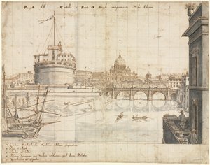 रोम के अठारह दृश्य: द Castel SantAngelo, 1665।