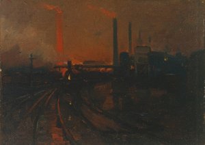 'स्टील वर्क्स, कार्डिफ एट नाइट', 1893-97'
