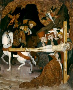 क्रूसीफिकेशन सेंट एंड्रयू द एपोस्टल। लुईस बोरासा द्वारा चित्रकारी (1360-1425)