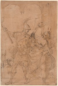 अलेक्जेंडर और थायस ने पर्सेपोलिस में आग लगा दी द्वारा Lodovico Carracci