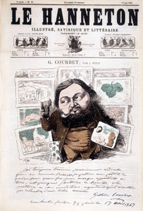 गुस्ताव कोर्टबेट का पोर्ट्रेट, फ्रांसीसी चित्रकार (1819-1877)। ले हेनेटन में द्वारा लियोनस जस्टिन अलेक्जेंड्रे पेटिट