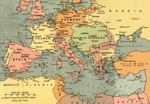 मध्य यूरोप और भूमध्यसागरीय, 1919। द्वारा लंदन भौगोलिक संस्थान