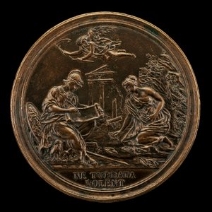 मिनर्वा, समय और एक सिबिल के साथ रूपक [रिवर्स], 1725। द्वारा लोरेंजो मारिया वेबर