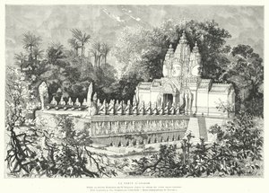 अंगकोर का गेट, कंबोडिया (उत्कीर्णन) द्वारा लुई (बाद में) डेलापोर्टे
