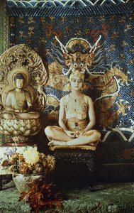 ओरिएंटलिस्ट स्टडी विद सीटेड वुमन, c.1850-1900 (मैन्टोक्रोम, पेपर-टैपेड) द्वारा लुई एमेडी मेंटे और एडमंड गोल्डश्मिट