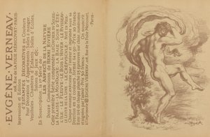 यूजीन वर्नेउ के सजावटी प्रिंटों के लिए नग्न नृत्य और विज्ञापन [छंद], 1897।