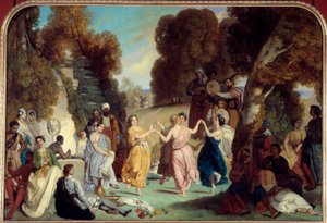 लुई बौलैंगर (1806-1867) 1851 सन द्वारा ला डान्से डेस म्यूज़ पेंटिंग। 2,2x3,25 मीटर पेरिस, मुसी कार्नावलेट