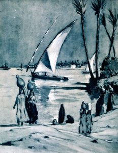1928 में नील नदी, काहिरा, मिस्र से पानी लाना द्वारा लुई कैबन्स