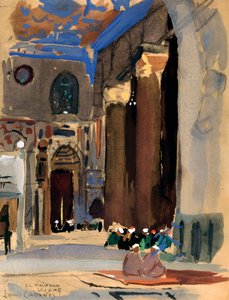 सुल्तान कलाउन मस्जिद, काहिरा, मिस्र का आंतरिक भाग, 1928