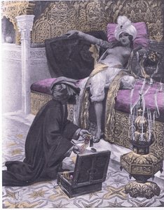 ट्यूनिस के राजा की बेटी, नवरे सोसाइटी 1930 (लिथो) द्वारा प्रकाशित बोकासियो के डिकैमेरॉन का चित्रण