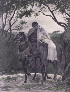 भगोड़े, बोकासियो के डिकैमरन का चित्रण नवरे सोसाइटी द्वारा प्रकाशित 1930 (लिथो) द्वारा लुइस चेलोन