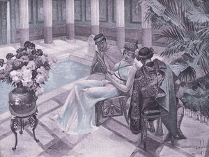 टाइटस और गिसिपस, नवरे सोसाइटी 1930 (लिथो) द्वारा प्रकाशित बोकासियो के डिकैमेरॉन का चित्रण