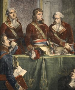 25 दिसंबर 1799 (उत्कीर्णन) पर पालिस डू पेटिट लक्ज़मबर्ग में राज्य परिषद की स्थापना द्वारा लुई चार्ल्स अगस्टे कूडर