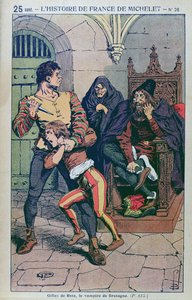 जे। मिशेलेट, c.1900 द्वारा &39;फ्रांस के एक लोकप्रिय इतिहास&39; में गाइल्स डी लावल (1404-40) लॉर्ड्स ऑफ़ रईस द्वारा लुई चार्ल्स ने बमबारी की