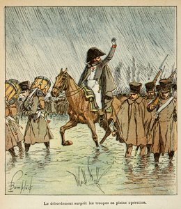 काउंट इमैनुएल डे लास केसेस (1766-1842) द्वारा "द मेमोरियल ऑफ सेंट हेलेन" पुस्तक से बॉम्बल्ड लुइस (1862-1927) द्वारा चित्रण: 1813 में इंपीरियल आर्मी, निजी संग्रह द्वारा लुई चार्ल्स ने बमबारी की
