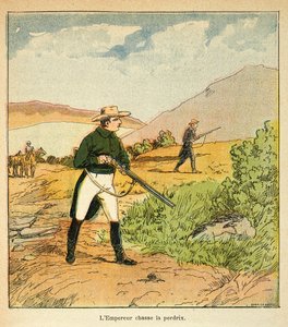 काउंट इमैनुएल डे लास केसेस (1766-1842) की पुस्तक "द मेमोरियल ऑफ सेंट हेलेन" से बॉम्बल्ड लुइस (1862-1927) का चित्रण: अगस्त 1816 में स्टी हेलेन में लास केस के साथ नेपोलियन का शिकार, निजी संग्रह द्वारा लुई चार्ल्स ने बमबारी की