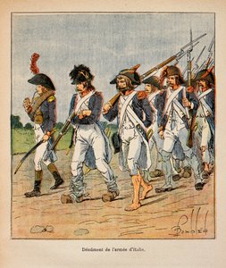 काउंट इमैनुएल डे लास केसेस (1766-1842) की पुस्तक "द मेमोरियल ऑफ सेंट हेलेन" से बॉम्बल्ड लुइस (1862-1927) का चित्रण: इटली की सेना का खंडन, निजी संग्रह द्वारा लुई चार्ल्स ने बमबारी की