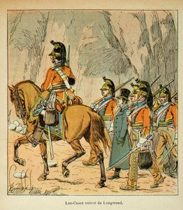 काउंट इमैनुएल डी लास केसेस (1766-1842) द्वारा "द मेमोरियल ऑफ सेंट हेलेन" पुस्तक से बॉम्बल्ड लुइस (1862-1927) का चित्रण: हडसन लोव (1769-1844) के आदेश से लास केस गिरफ्तार निजी संग्रह द्वारा लुई चार्ल्स ने बमबारी की