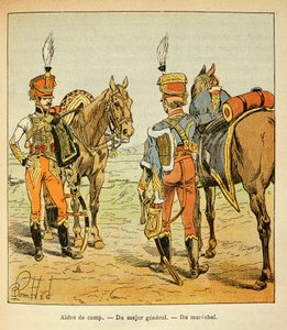 काउंट इमैनुएल डे लास केसेस (1766-1842) की पुस्तक "द मेमोरियल ऑफ सेंट हेलेन" से बॉम्बल्ड लुइस (1862-1927) का चित्रण: महान सेना का सहयोगी डे कैंप: मेजर जनरल और मारेचल का, निजी संग्रह द्वारा लुई चार्ल्स ने बमबारी की