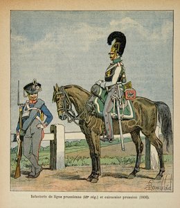 काउंट इमैनुएल डे लास केसेस (1766-1842) की पुस्तक "द मेमोरियल ऑफ सेंट हेलेन" से बॉम्बल्ड लुइस (1862-1927) का चित्रण: प्रशिया लाइन की इन्फैंट्री (42, ईएमई रेजिमेंट) और प्रशिया युद्धपोत द्वारा लुई चार्ल्स ने बमबारी की