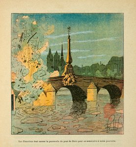 यूजीन सर्जेंट द्वारा L'Armee de la Loire, dit Grenest, लुइस बॉम्बल्ड द्वारा सचित्र (1862-1927) (फ्रेंको-जर्मन युद्ध; 1870-1871 का अभियान): प्रशिया ने जनवरी 1871 में ब्लोइस के पुल को उड़ा दिया, संग्रह आंशिक द्वारा लुई चार्ल्स ने बमबारी की