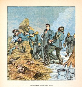 यूजीन सर्जेंट द्वारा L'Armee de la Loire, dit Grenest, लुई बॉम्बल्ड द्वारा सचित्र (1862-1927) (फ्रेंको-जर्मन युद्ध; 1870-1871 का अभियान): 1870 के युद्ध के दौरान प्रशिया अपने मृतकों को जलाते हैं, निजी संग्रह द्वारा लुई चार्ल्स ने बमबारी की