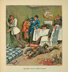 यूजीन सर्जेंट द्वारा L'Armee de la Loire, dit Grenest, लुई बॉम्बल्ड द्वारा सचित्र (1862-1927) (फ्रेंको-जर्मन युद्ध; 1870-1871 का अभियान): होटल डी फ्रांस औ मैन्स में एक कमरा, प्रशिया के नशे में, निजि संग्रह द्वारा लुई चार्ल्स ने बमबारी की